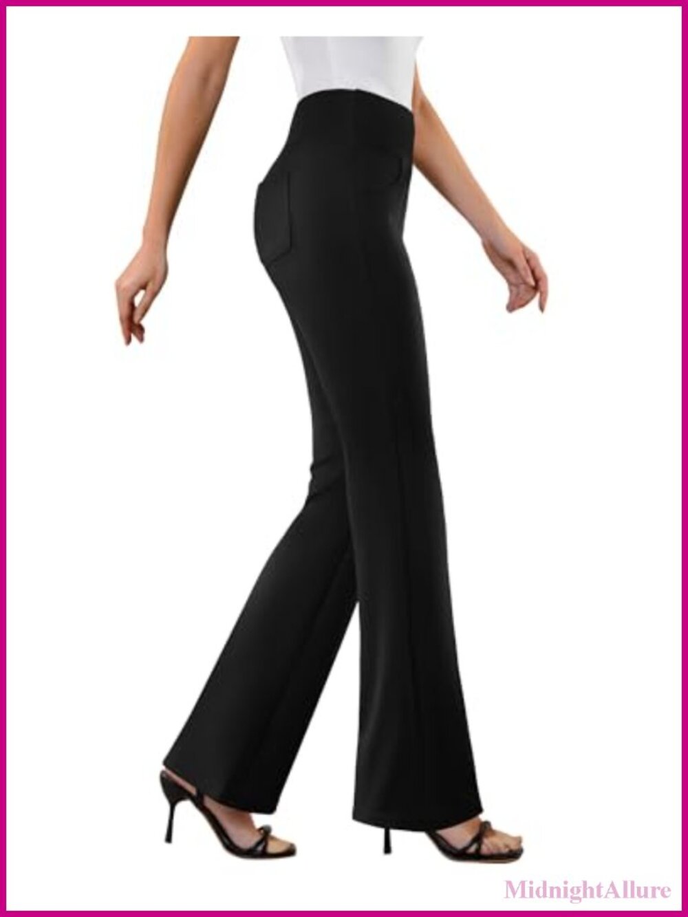 Women's High Waist Stretchy Bootcut Work Pants Flare Slacks with Pockets